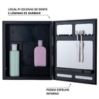 Armário Banheiro Espelheira Sobrepor E Embutir Preto | 30,1x9